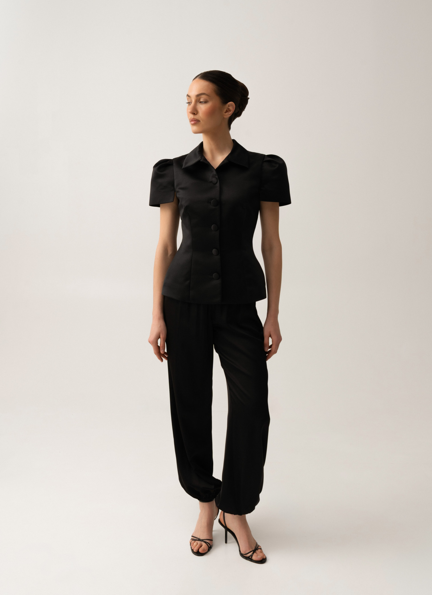 Black silk satin jacket