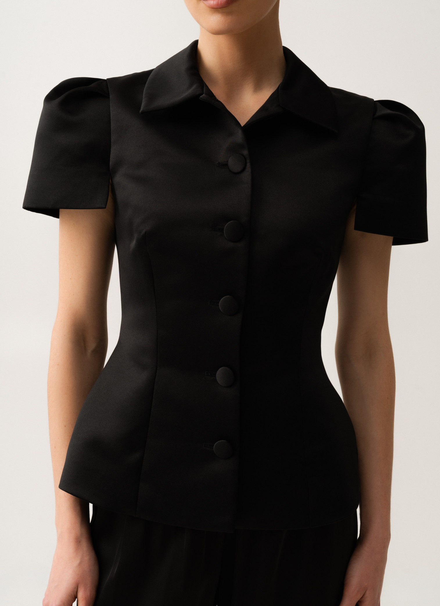 Black silk satin jacket