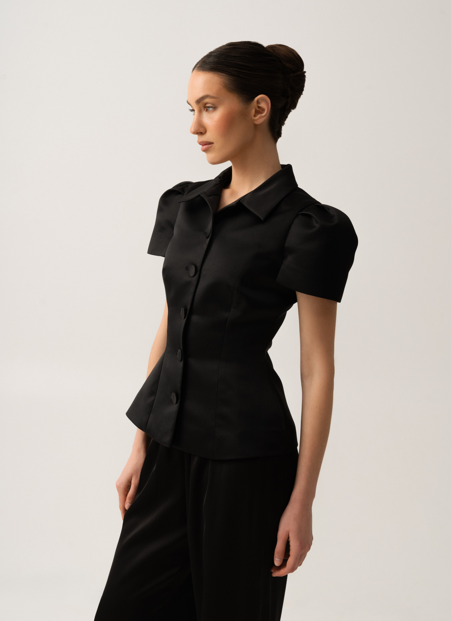 Black silk satin jacket