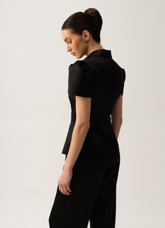 Black silk satin jacket