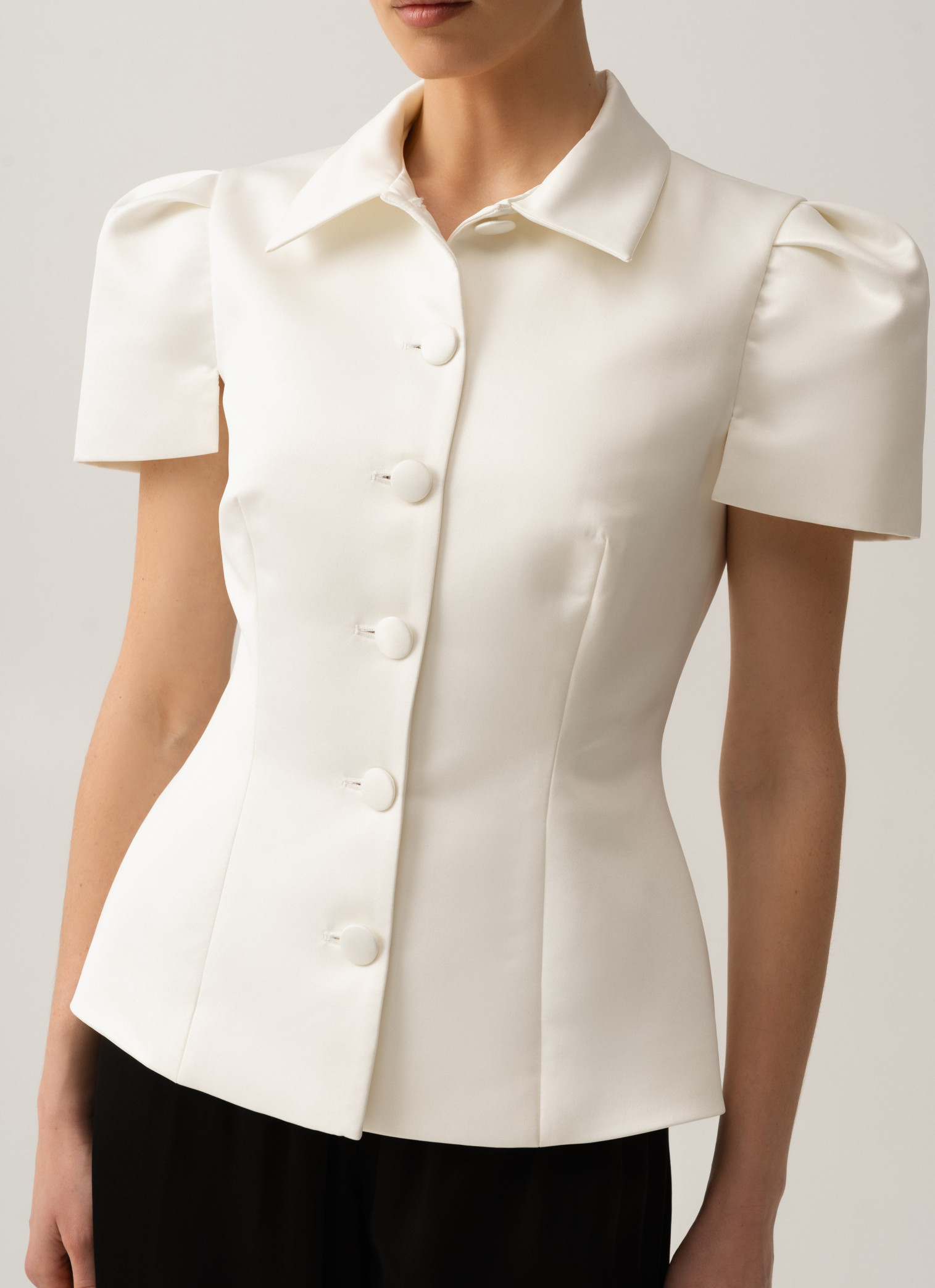 Vanilla silk satin jacket