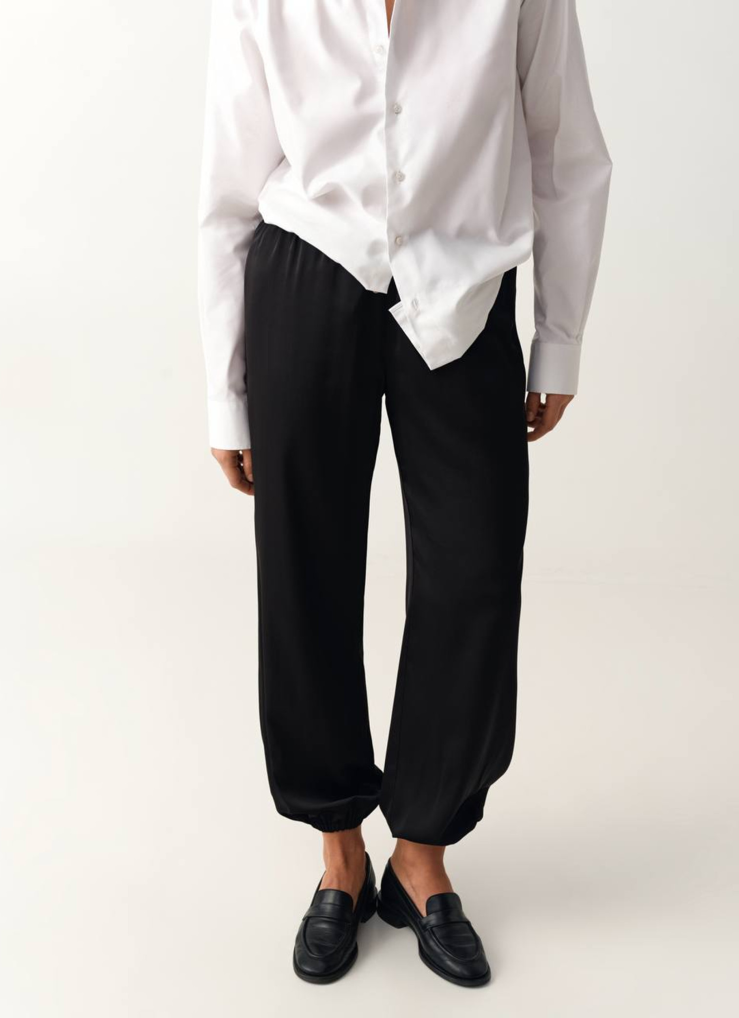 Джогери із шовк-сатину Black