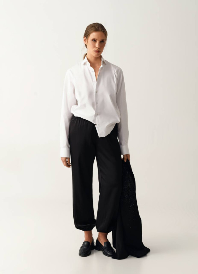 Джогери із шовк-сатину Black