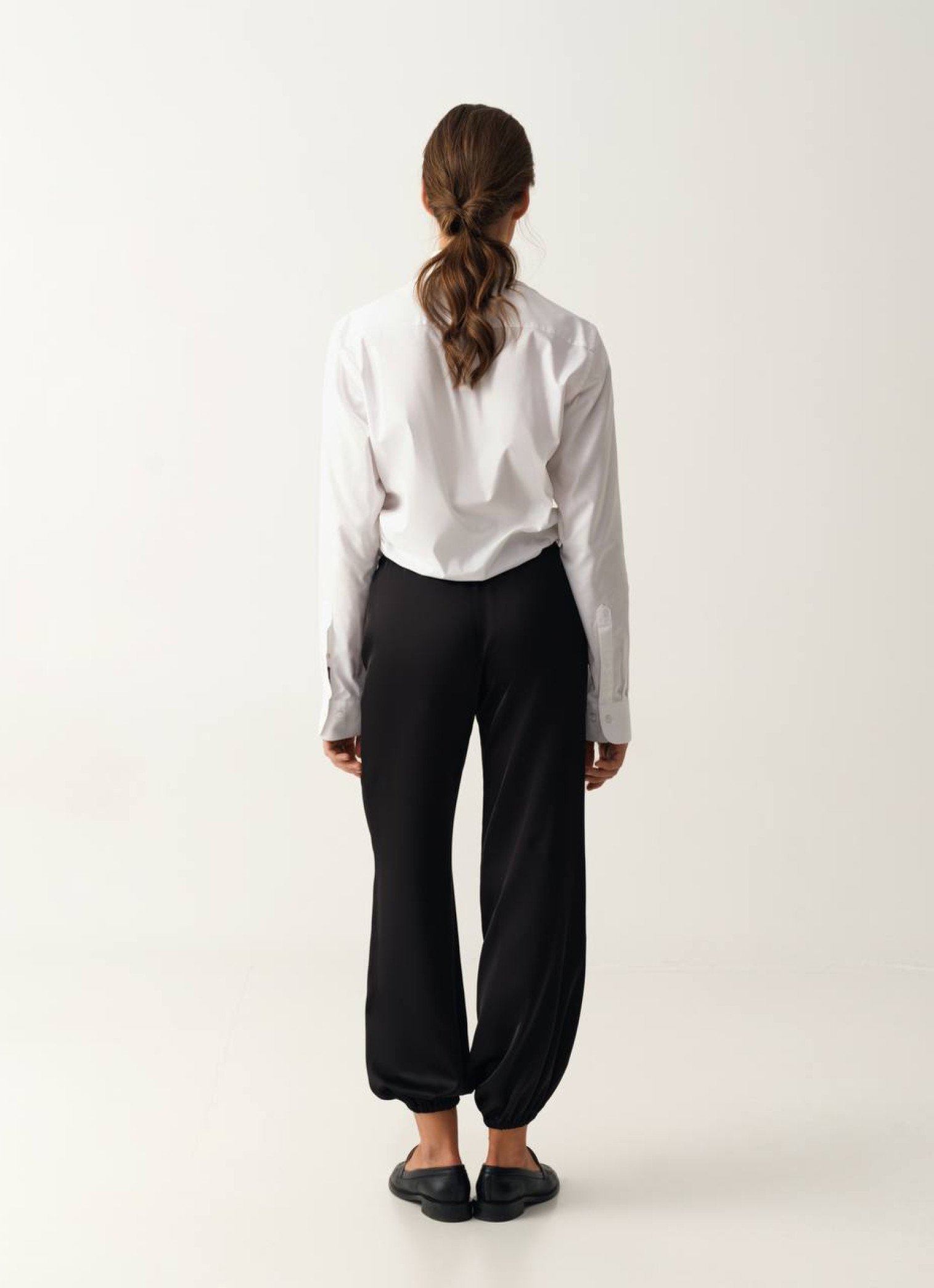 Джогери із шовк-сатину Black