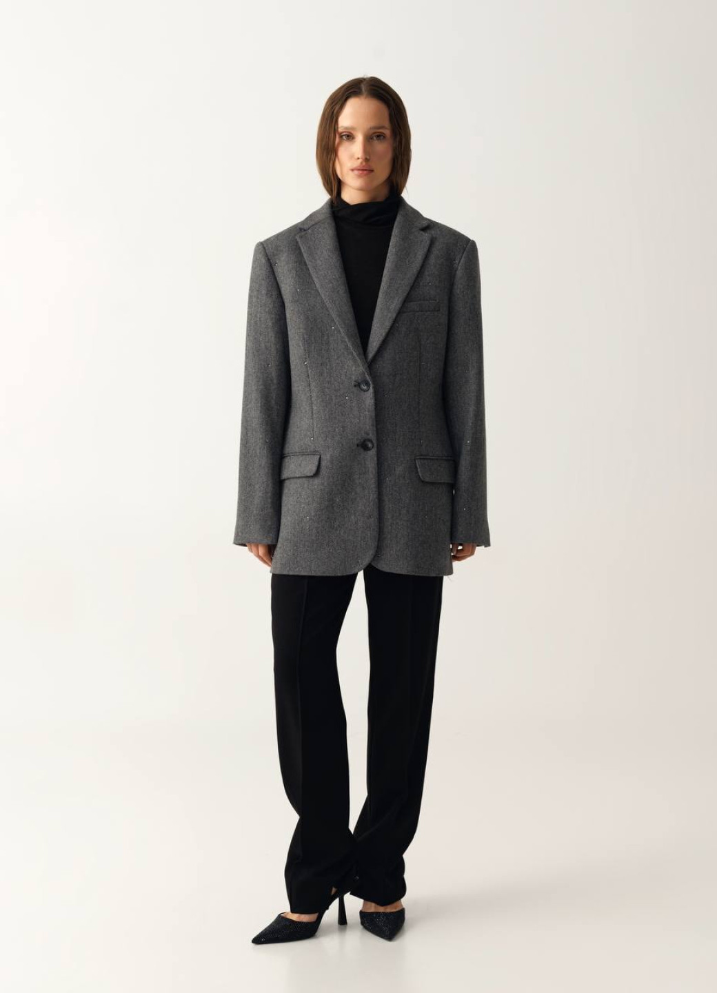 Класичний жакет із твіду Grey